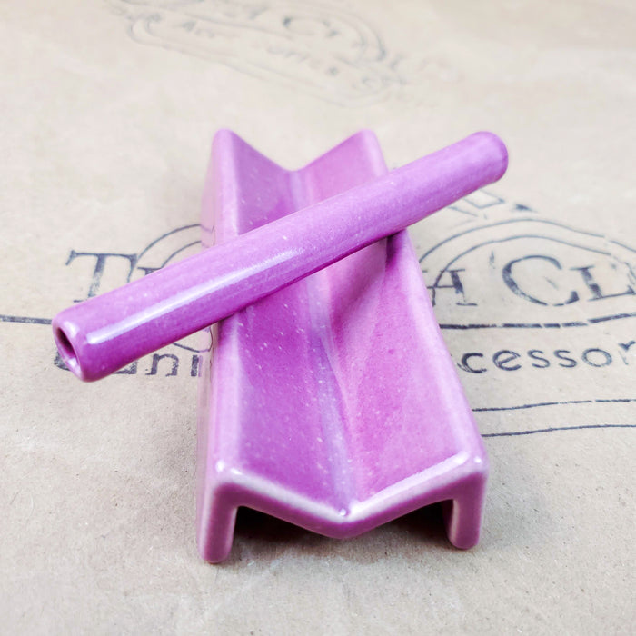 PURPLE PIPE SET WITH MATCHING TRAY BY HOUSE OF PUFF NYC ON THE 9TH CLOUD CANNABIS ACCESSORIES LOGO BACKGROUND