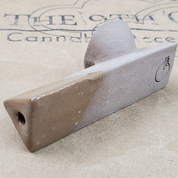 BROWN CERAMIC PIPES BY HIGH NOON ON THE 9TH CLOUD CANNABIS ACCESSORIES SHOP LOGO BACKGROUND