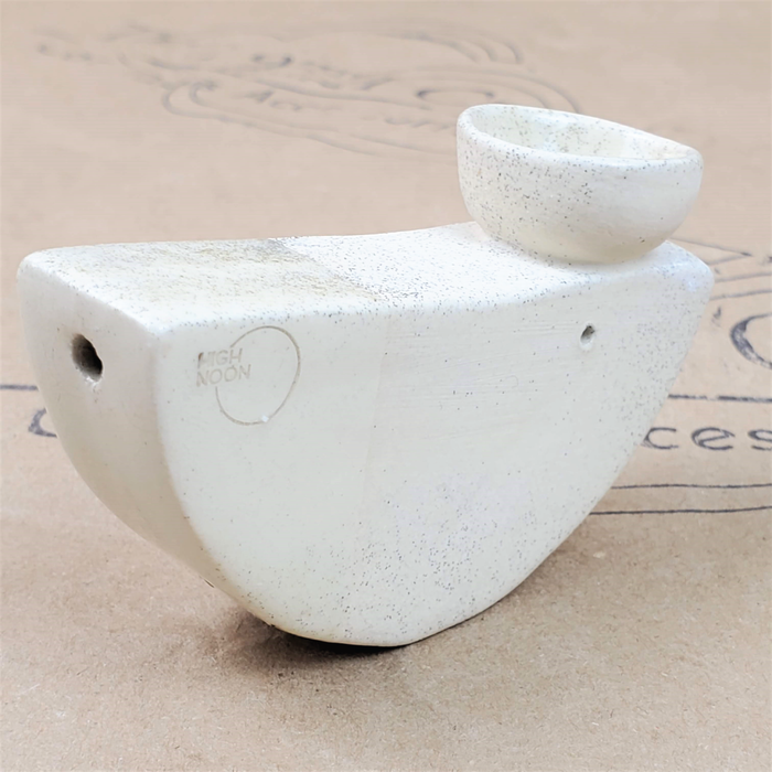 BEIGE CERAMIC PIPES BY HIGH NOON ON THE 9TH CLOUD CANNABIS ACCESSORIES SHOP LOGO BACKGROUND