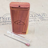 CEDAR WOOD DUGOUT WITH THE 9TH CLOUD LOGO WITH GLASS PIPE ON THE 9TH CLOUD CANNABIS ACCESSORIES LOGO BACKGROUND