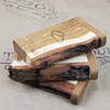 LIVE EDGE OAK WOOD DUGOUT WITH THE 9TH CLOUD LOGO WITH GLASS PIPE ON THE 9TH CLOUD CANNABIS ACCESSORIES LOGO BACKGROUND
