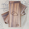 WALNUT WOOD DUGOUT WITH THE 9TH CLOUD LOGO WITH GLASS PIPE ON THE 9TH CLOUD CANNABIS ACCESSORIES LOGO BACKGROUND