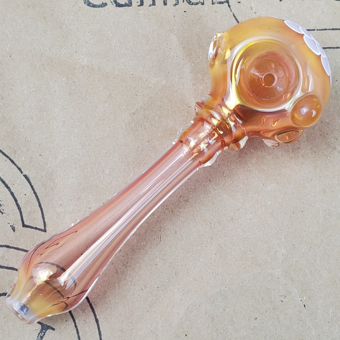 GLASS PIPE WITH PURPLE FLOWER PEDAL DESIGN ON THE 9TH CLOUD CANNABIS ACCESSORIES SHOP LOGO BACKGROUND