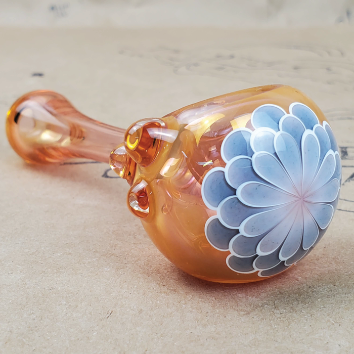 The Flower Child Glass Hand Pipe - Storm Cloud